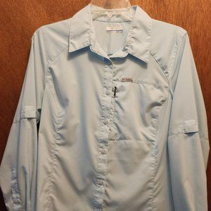Columbia PFG Tamiami Button Down Long Sleeve Top - Women's - Baby Blue